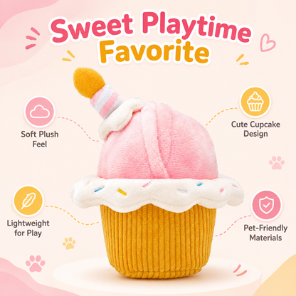 Cupcake Plush Dog Toy